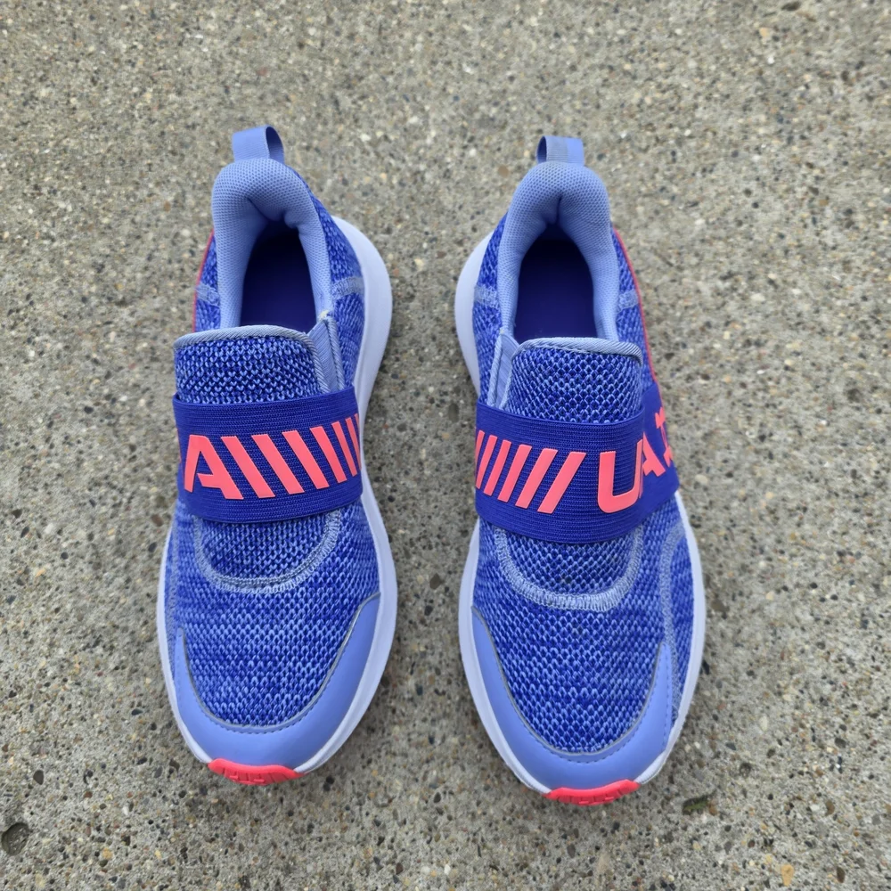Under Armour Kids Blue and Pink Sneakers Youth Girls 4.5Y